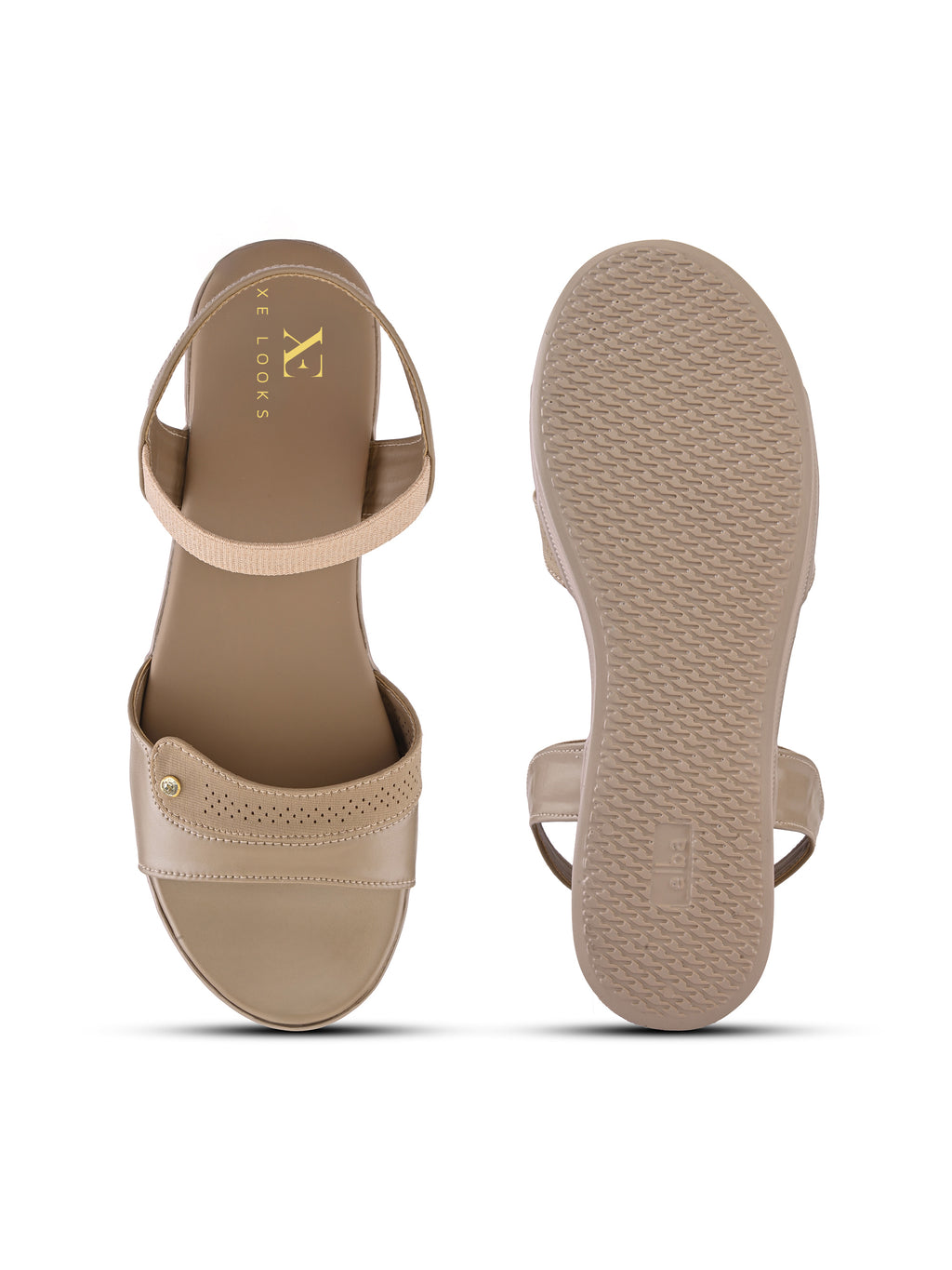 Perforated Detail Cushioned Slingback Flat Sandals