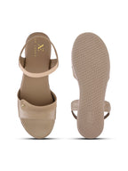 Perforated Detail Cushioned Slingback Flat Sandals