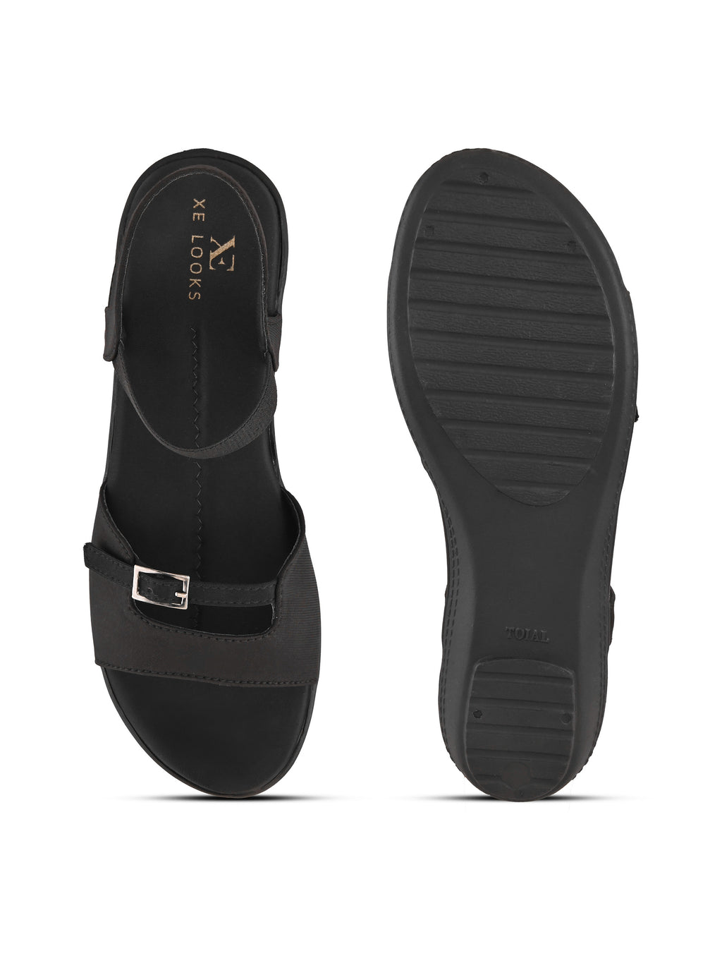 Comfort Cushion Buckle Accent Elastic Strap Open Toe Sandals