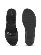 Comfort Cushion Buckle Accent Elastic Strap Open Toe Sandals