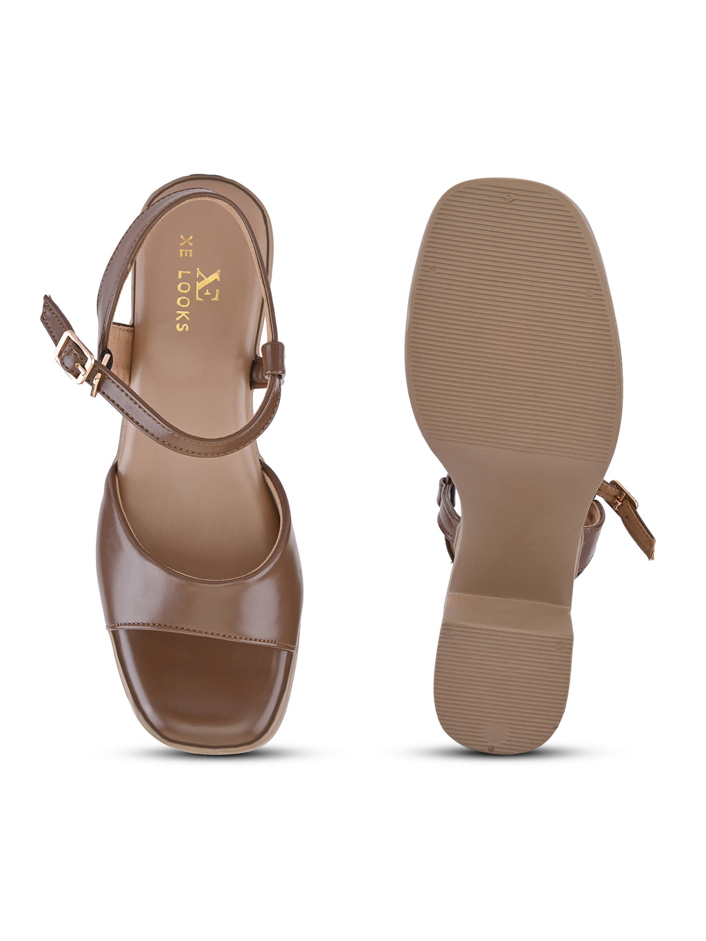 Sleek Ankle Strap Cushioned Block Heel Sandals