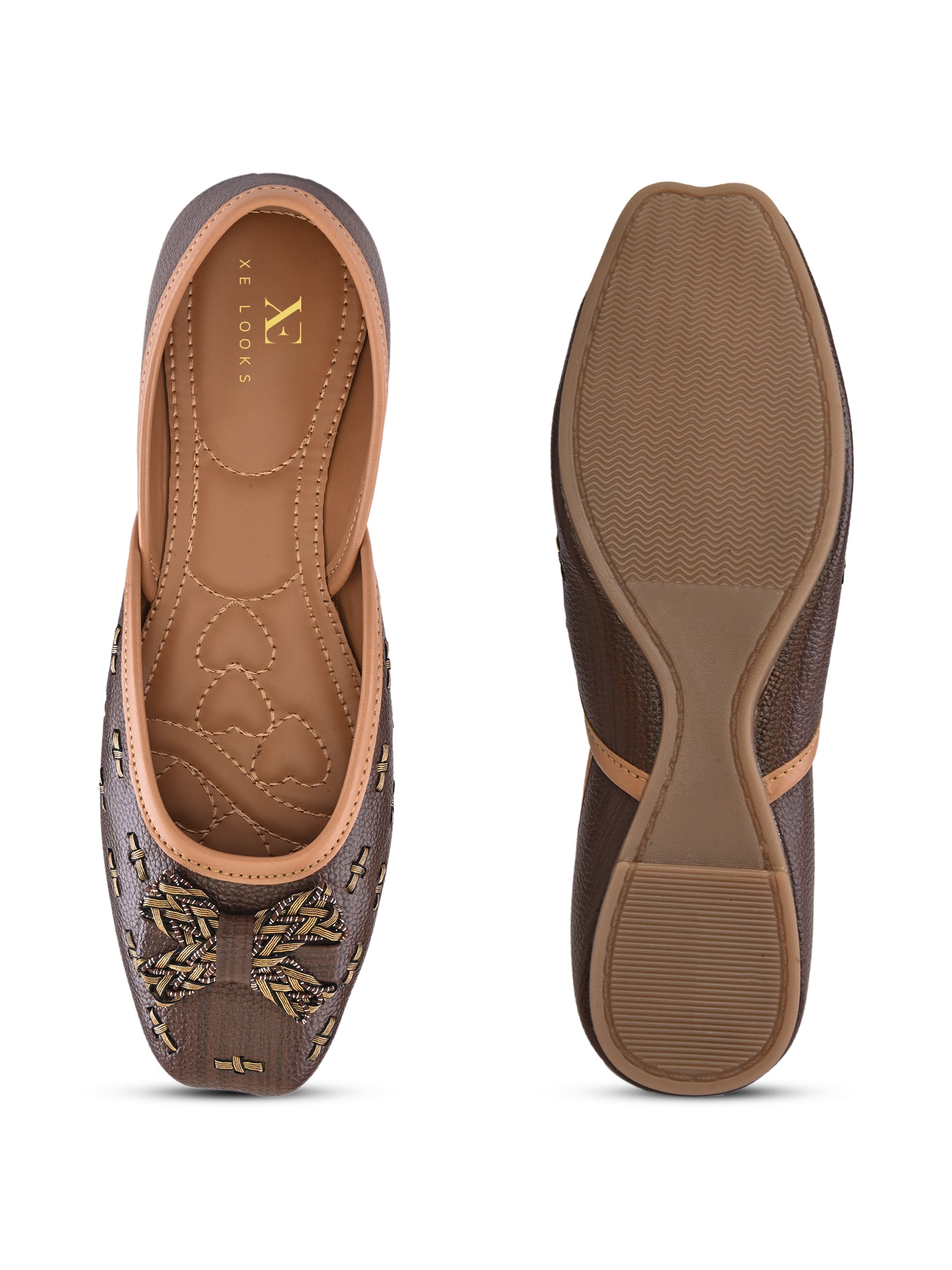 Woven Bow Accent Cushioned Square Toe Flats