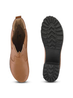 Minimalist Elastic Panel Chunky Block Heel Chelsea Boots