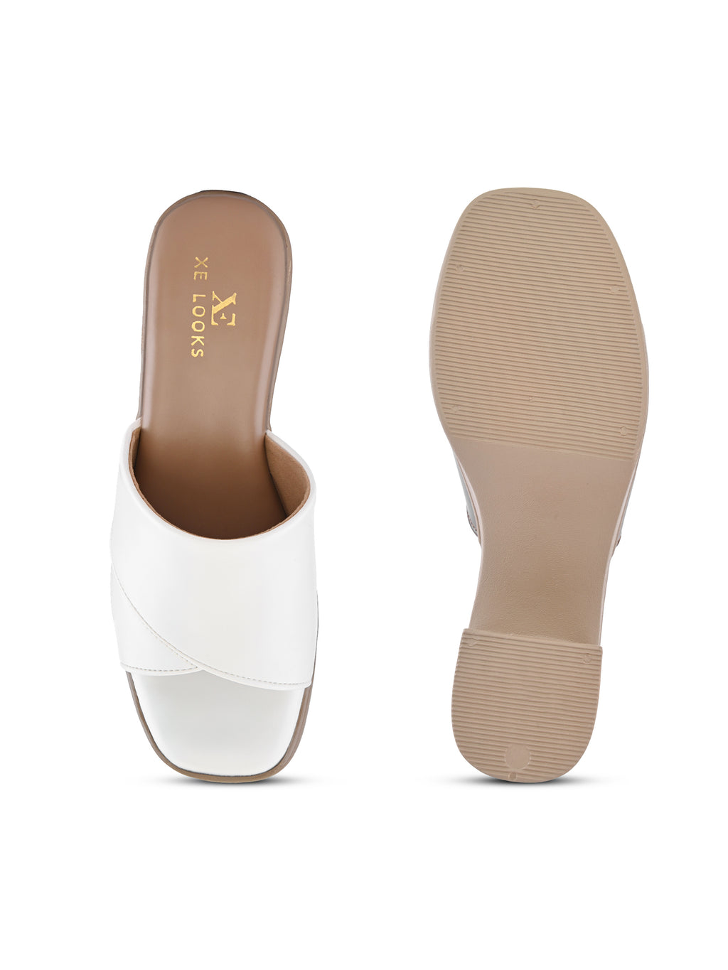 Cross Strap Cushioned Slip-On Block Heel Sandals