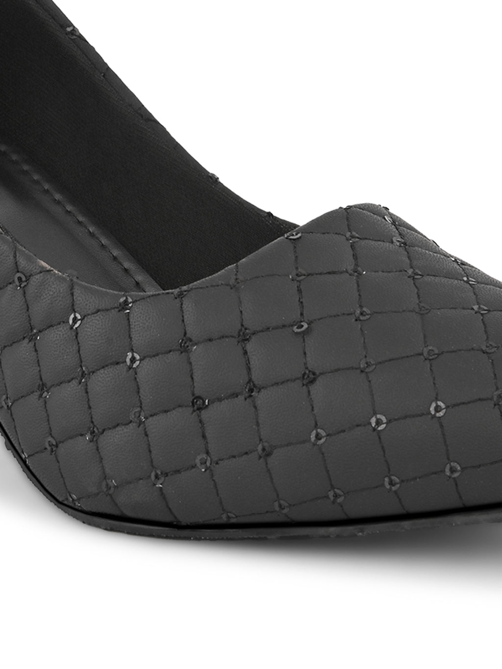 Quilted Pointed Toe Cushioned Slip-On Pumps