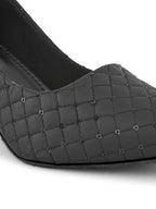 Quilted Pointed Toe Cushioned Slip-On Pumps
