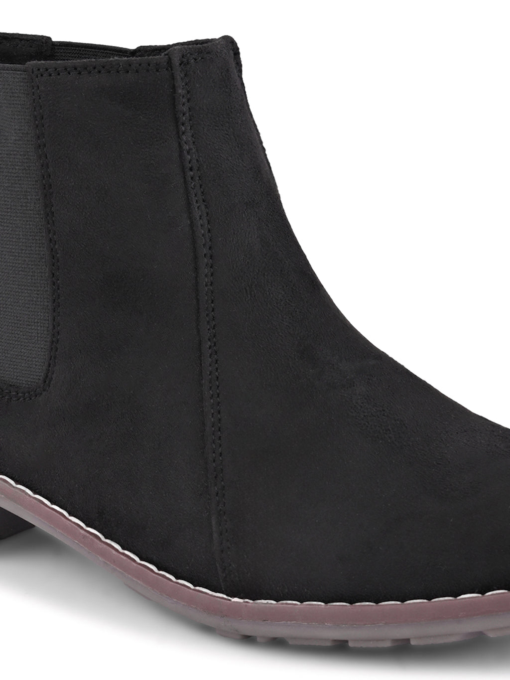 Side Elastic Cushioned Low Block Heel Ankle Boots