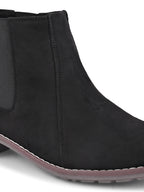 Side Elastic Cushioned Low Block Heel Ankle Boots
