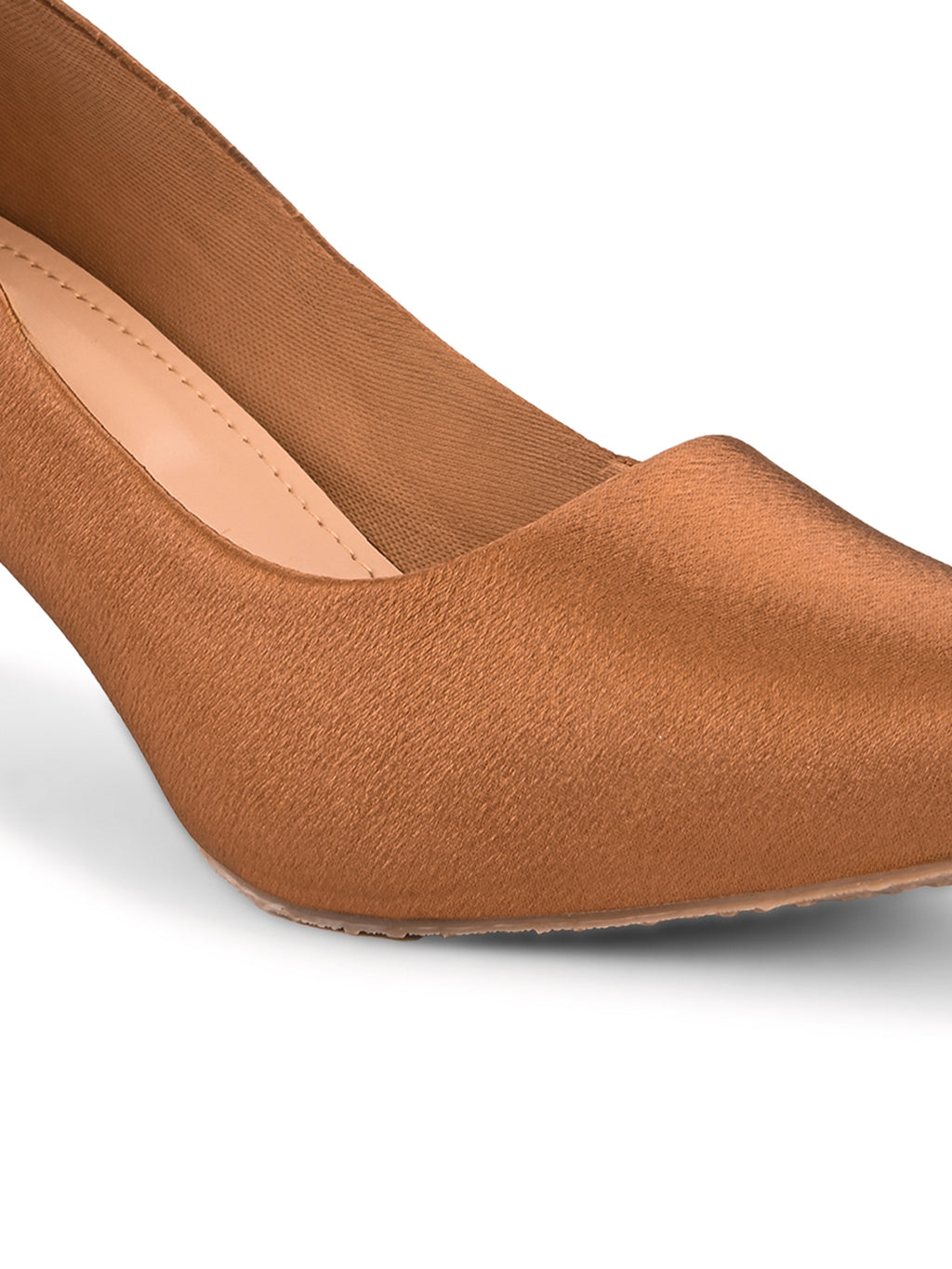 Textured Pointed Toe Sculpted Heel Slip-On Pumps