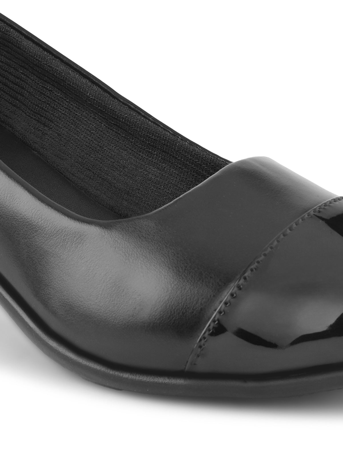 Glossy Cap Toe Slip-On Pumps
