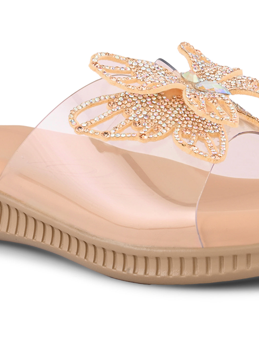 Crystal Butterfly Transparent Comfort Cushion Slides