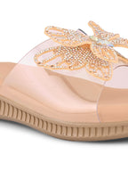 Crystal Butterfly Transparent Comfort Cushion Slides