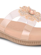 Crystal Floral Transparent Comfort Cushion Slides