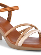 Multi-Strap Ankle Support Square Toe Block Heel Sandals