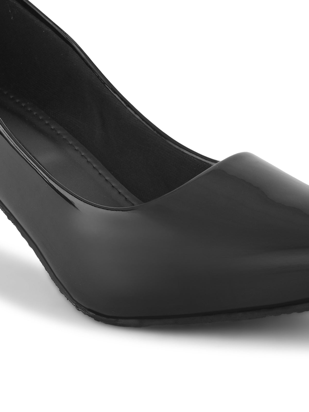 Glossy Pointed Toe Cushioned Slip-On Pumps