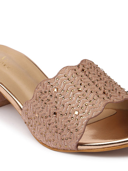Glamorous & Graceful Comfortable Siroski Slippers With Heels