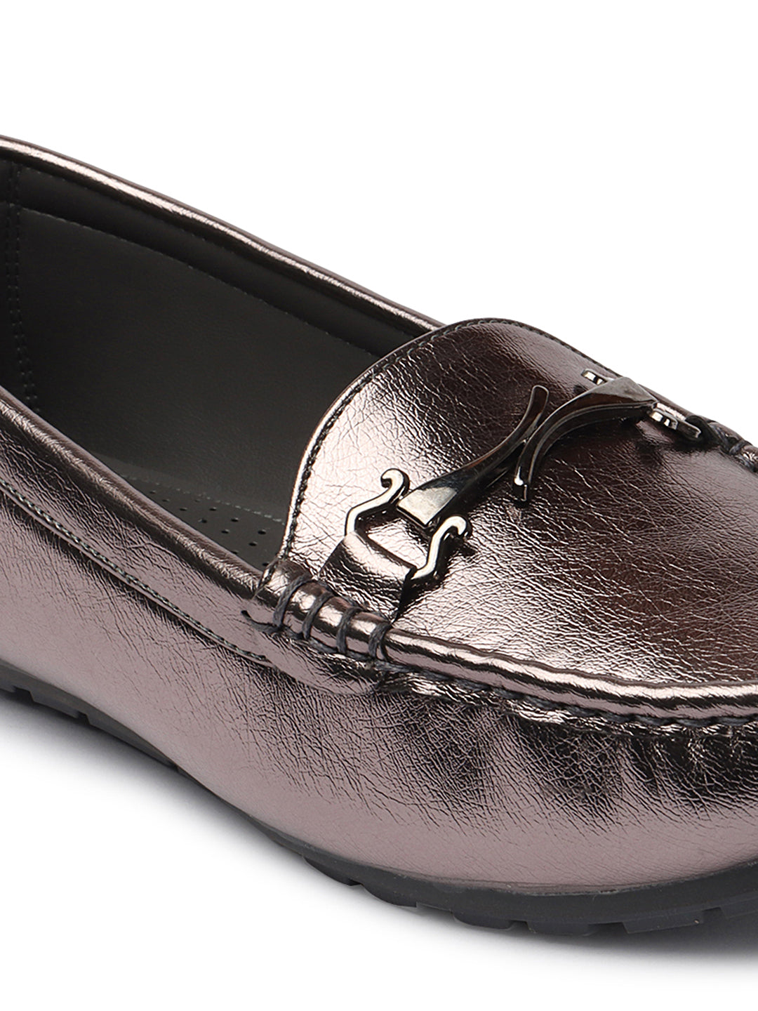 Chic & Elegant Textured Loafers With Cushioned Footbed
