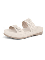 Dual-Strap with Buckle Detail Slippers