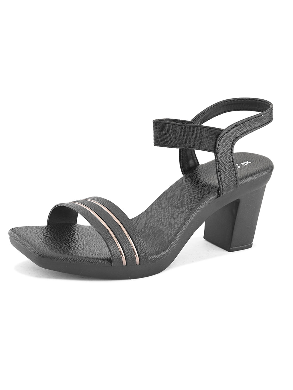 Elegant  Striped Strap Block heel sandal
