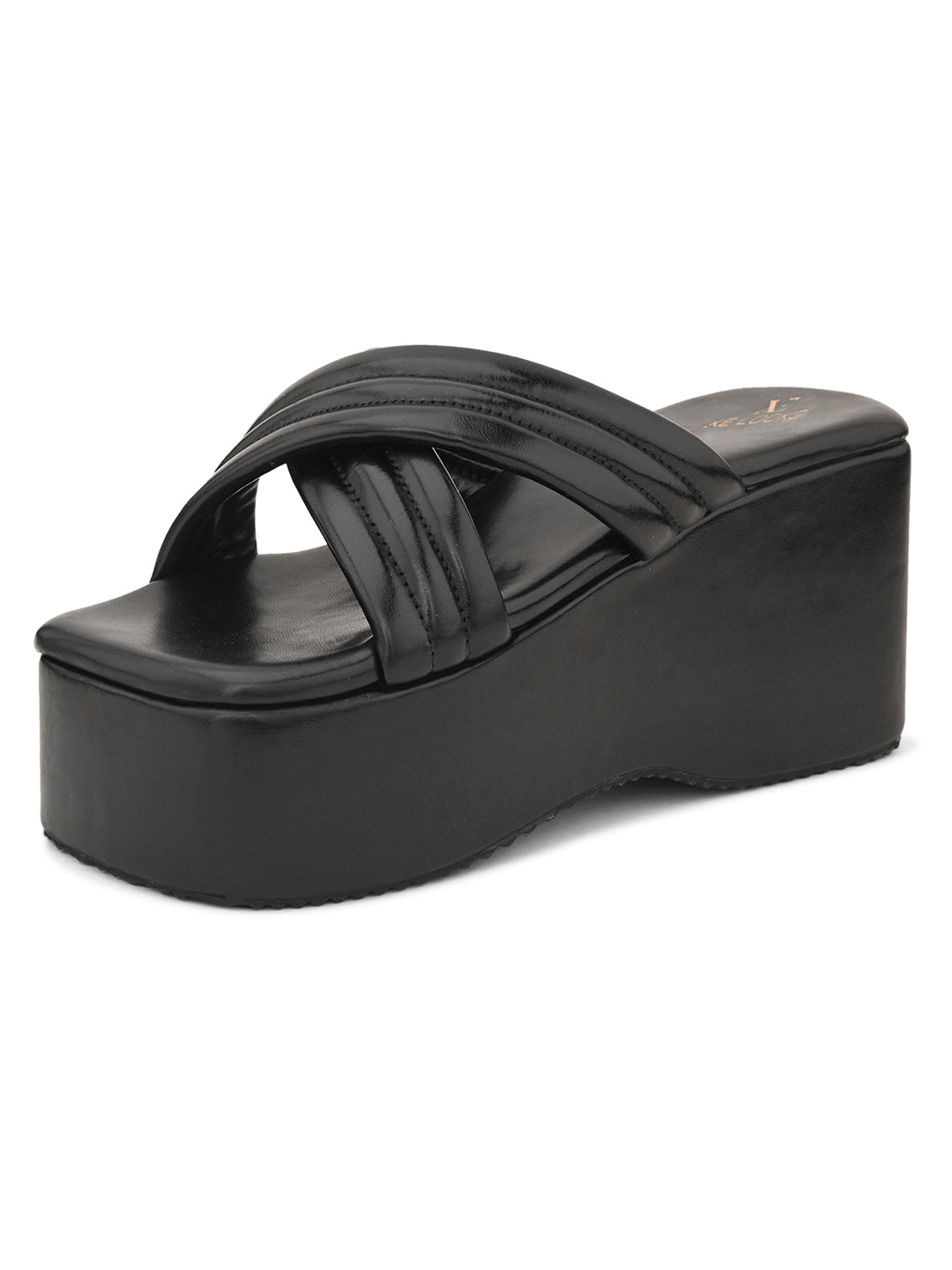 Cross Strap with cushion platform Slippers