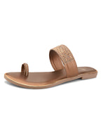 Elegant Embellished Toe-Ring Slip-On Flats