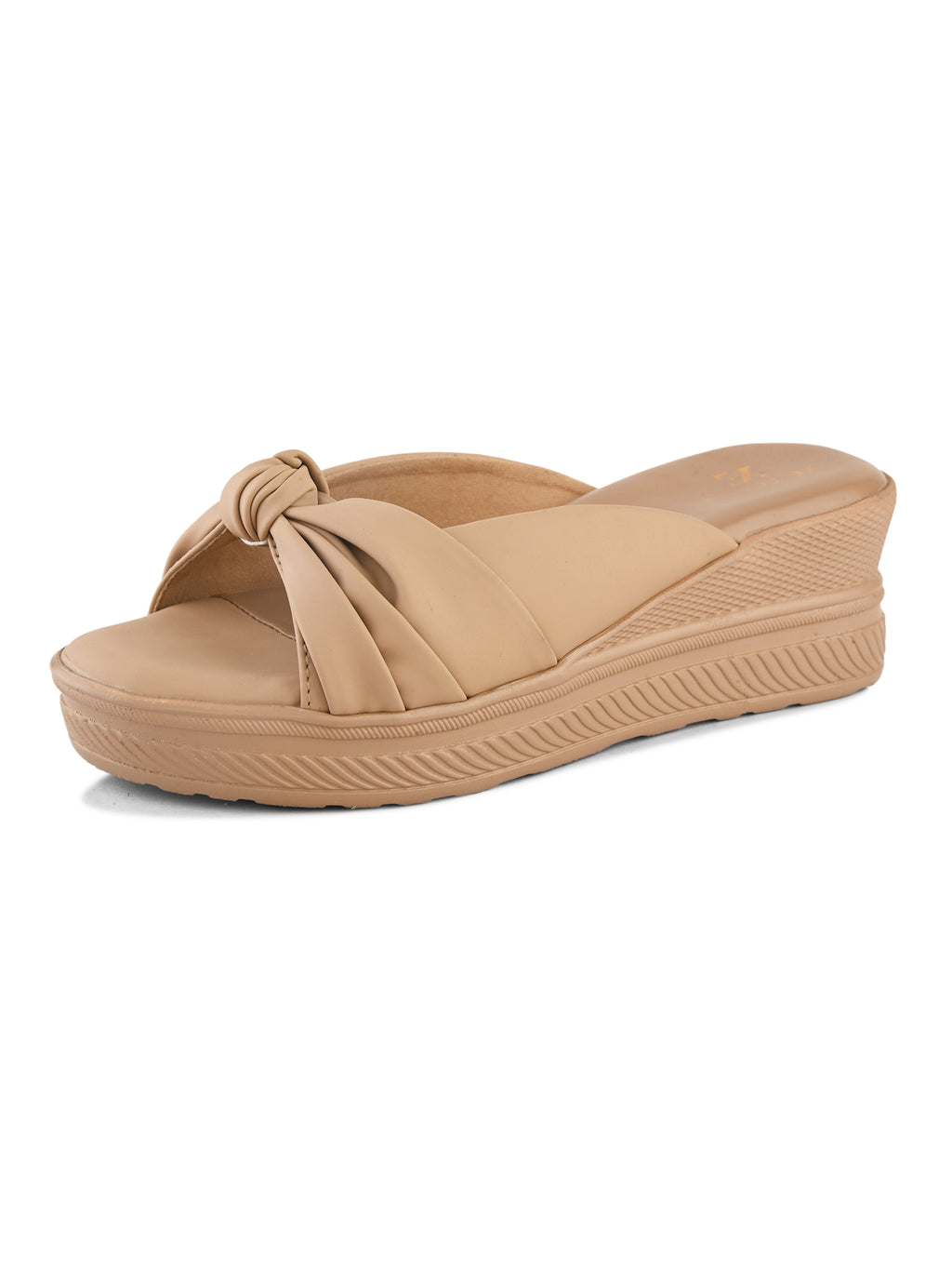 Stylish Knot Design Slip-On Wedge Sandal