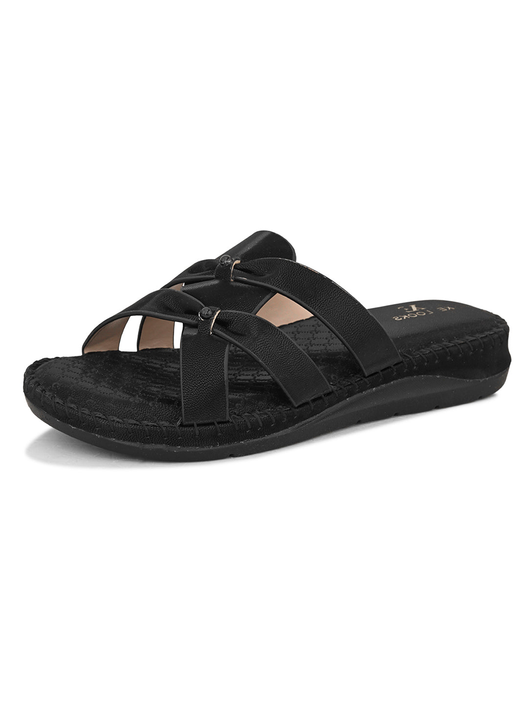 Cross-Strap with Cushioned doctor Sole Flat Slippers