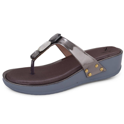 Comfortable Stone Embellished Stylish Platform Slippers