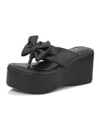 Bow Design with modern cushion platform Slippers