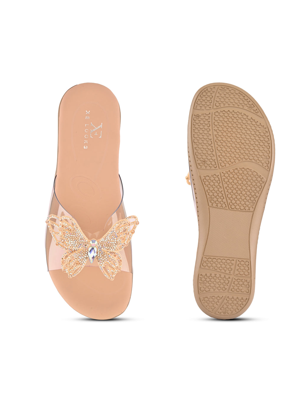 Crystal Butterfly Transparent Comfort Cushion Slides