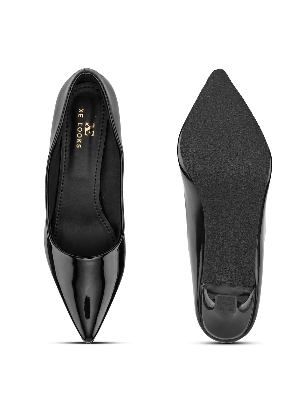 Glossy Pointed Toe Cushioned Slip-On Pumps