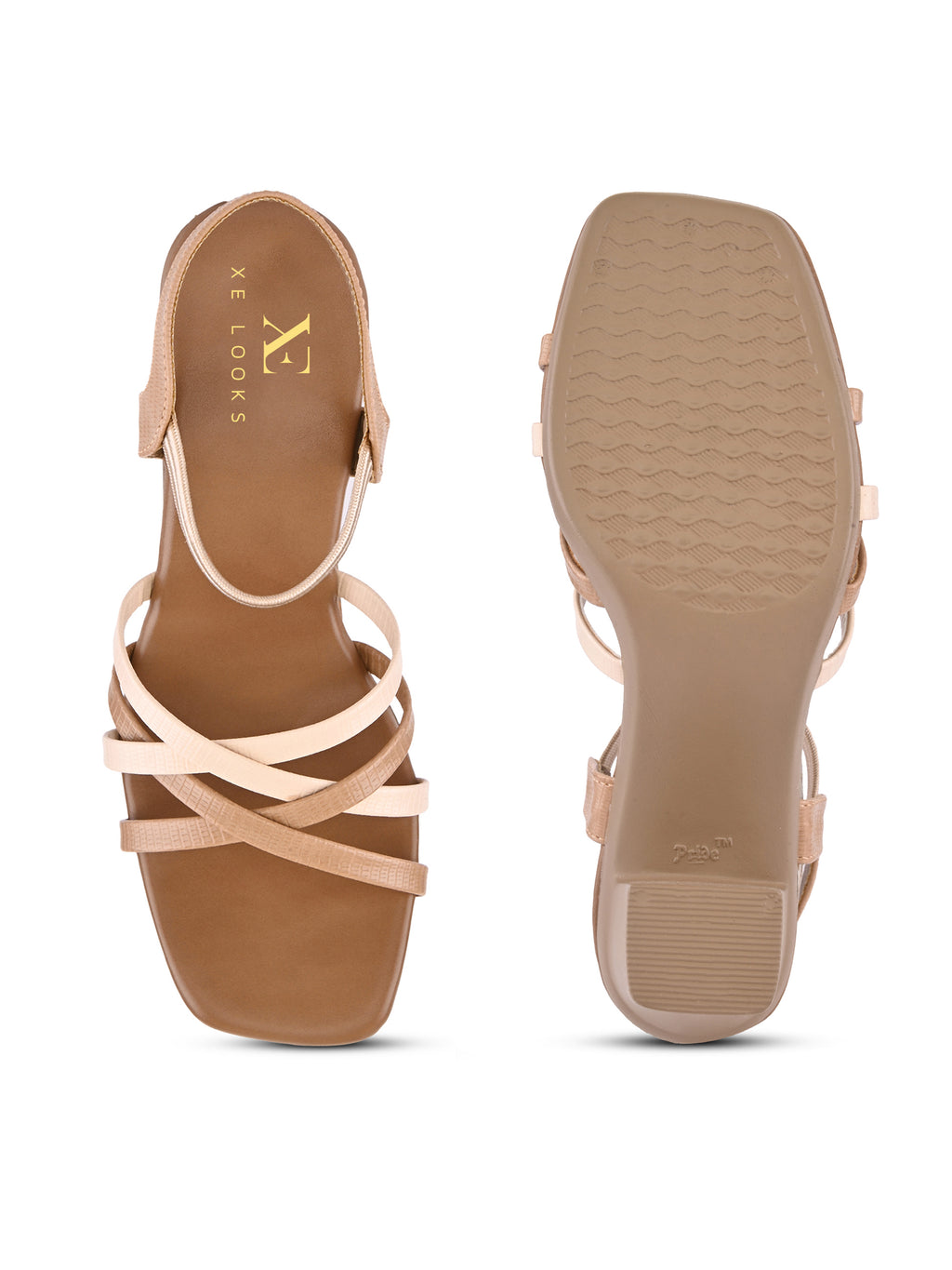 MULTI-STRAP ANKLE SUPPORT COMFORT BLOCK HEEL SANDALS