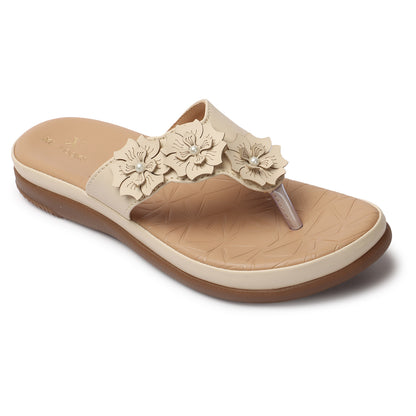 Elegant Flower Design California-Make Soft & Comfortable Flat Slippers