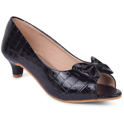 Classy & Poised Peep Toe Slip-On Cone Heeled Ballerinas