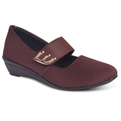 Classic & Timeless Stylish Buckle Wedge Heel Ballerinas