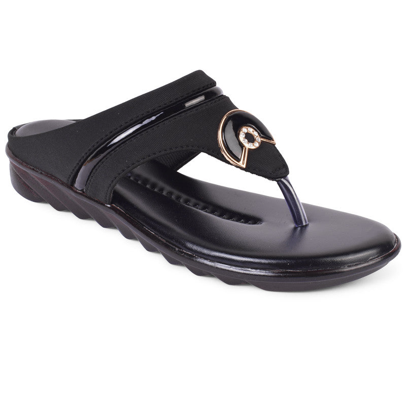 Classy & Timeless Comfortable Lycra Flat Slippers With Stylish Buckle