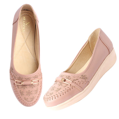 Comfortable & Alluring Buckle Design Flat Ballerinas