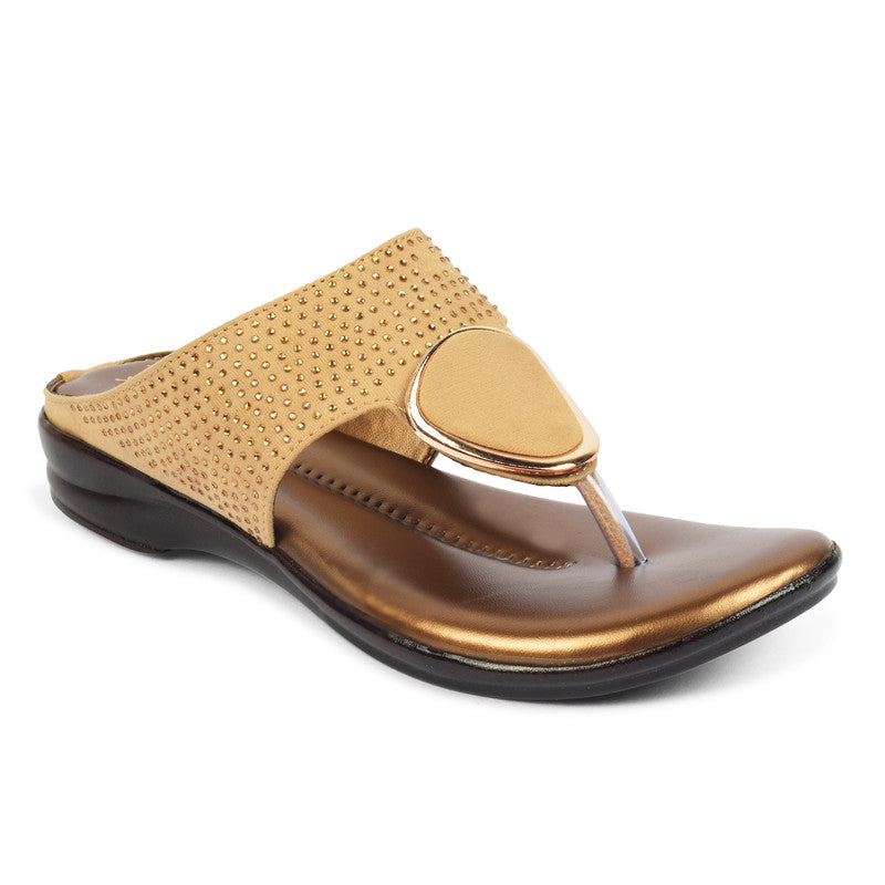 Chic & Timeless Siroski With Buckle Design Cushion Flat Slippers