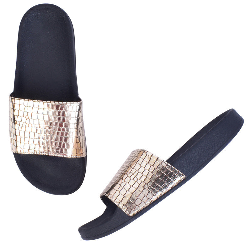 Chic & Glamorous Croco Design Comfortable Sliders