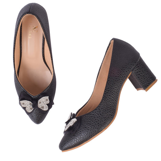 Sophisticated & Charming Slip-On Block Heels Ballerinas With Stylish Buckle