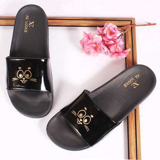 Cat Face Print Lightweight & Stylish Sliders