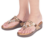 Contemporary Design Attractive Stone Embellished Comfortable Platform Slippers