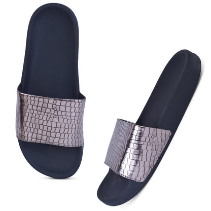 Chic & Glamorous Croco Design Comfortable Sliders