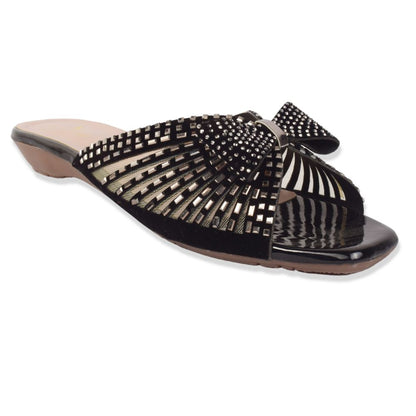 Elegant Stone Embellished Design Comfortable Flat Slippers