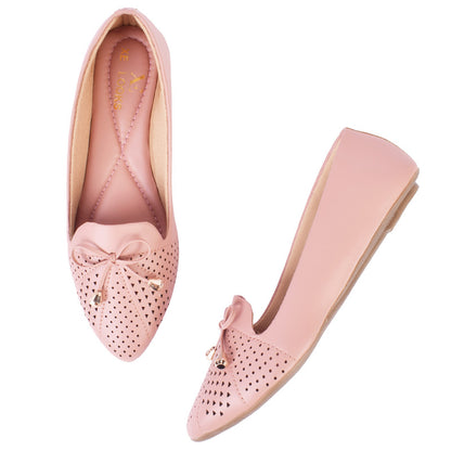 Trendy Lazer Casual Ballerinas With Bow Design