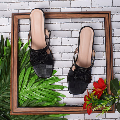 Versatile & Effortless Comfortable Block Heels Slippers