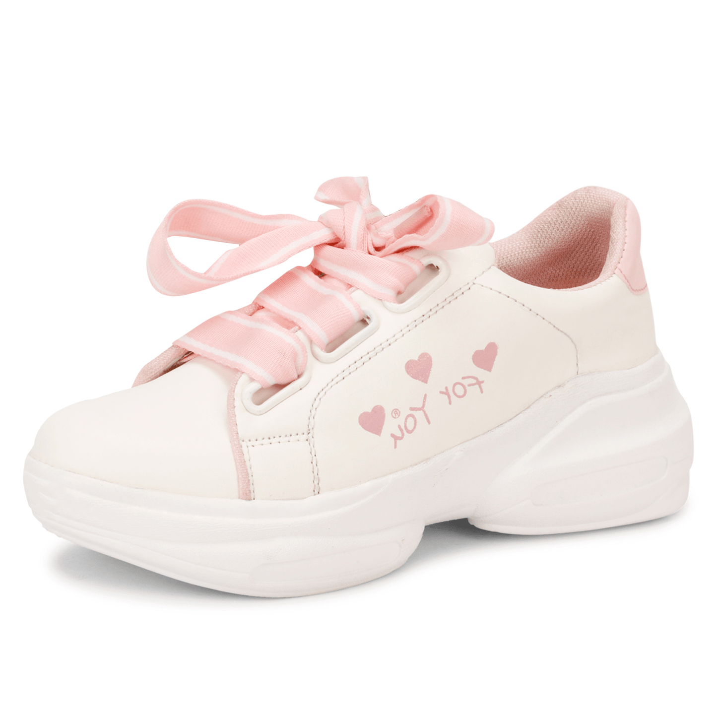 Cute & Comfortable Small Hearts Design 100% Vegan Leather Sneakers