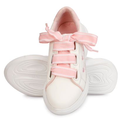 Cute & Comfortable Small Hearts Design 100% Vegan Leather Sneakers