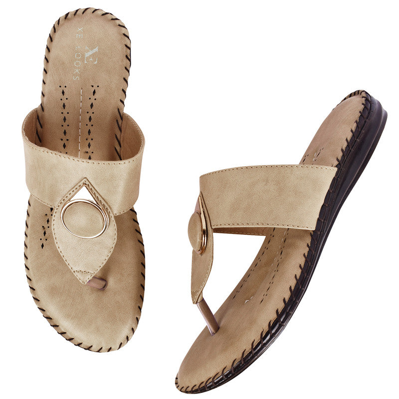 Elegant & Versatile Buckle Design Comfortable Flat Slippers