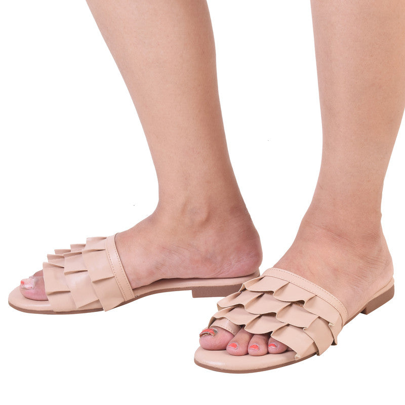 Frill Design Stylish & Lightweight Flat Slippers